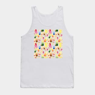Ice Cream Colorful Watercolor Pattern Tank Top